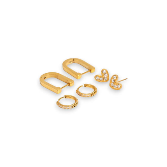 Luxe Heart Earring Set