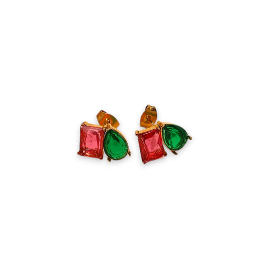 Stud Drop Square - green/red