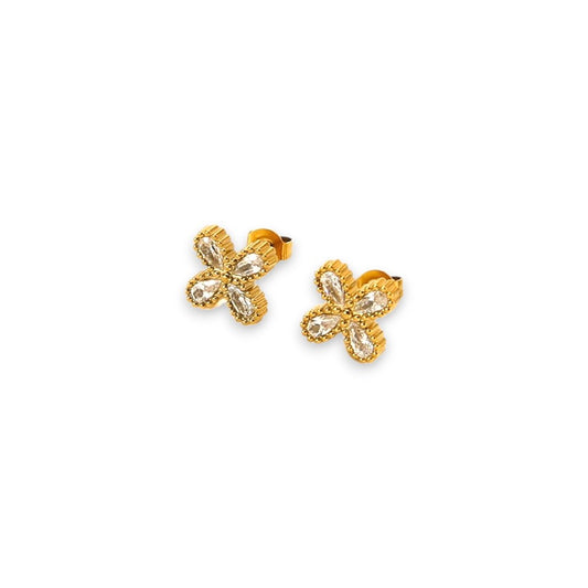 Stud Elegant flower - gold