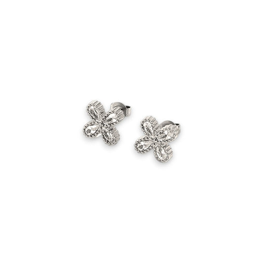 Stud Elegant flower - silver
