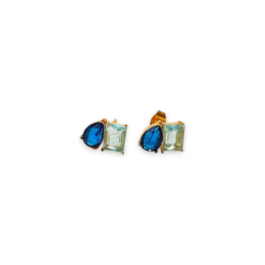Stud Drop Square - blue/white