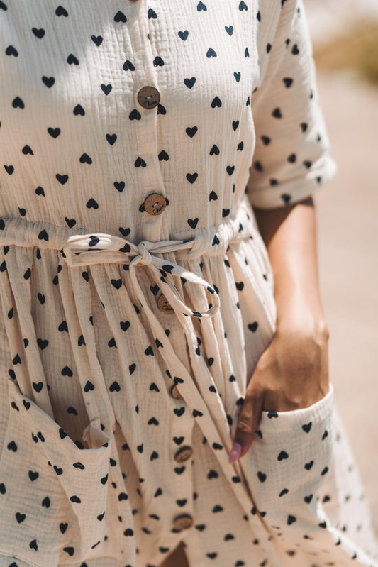 hawe summer loose biege/black hearts